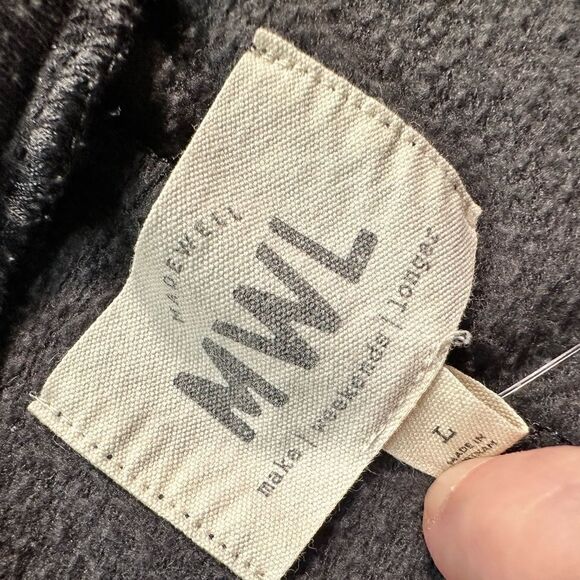 NWOT Madewell Make Weekends Longer Women’s Black Joggers White Drawstring Size L - Picture 4 of 8